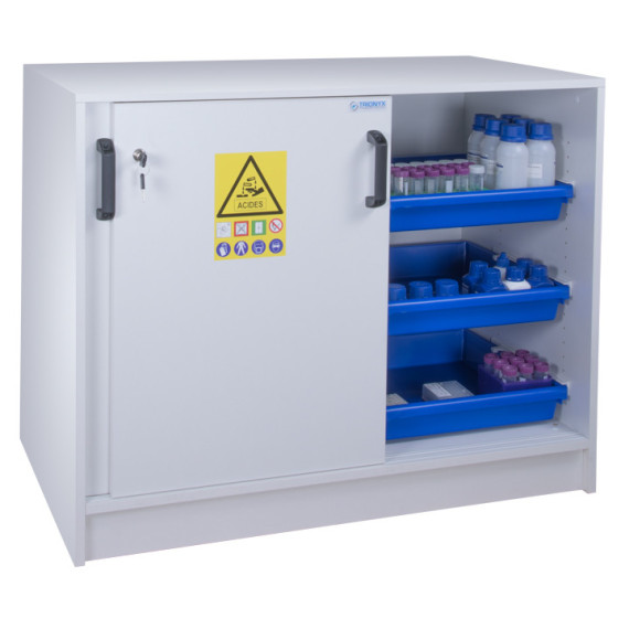 Corrosion resistant cabinet for acids and bases (sliding doors) 110 L EcoSafe