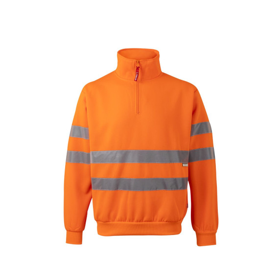 Sudadera flúor con cremallera de alta visibilidad VELILLA