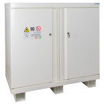 Armadio di 105 minuti con 2 ripiani, 1 vaschetta e 2 porte per infiammabili ECOSAFE
