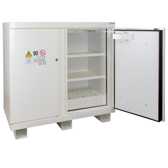 105-minute cabinet with 2 shelves, 1 bin, and 2 doors for flammable materials ECOSAFE.