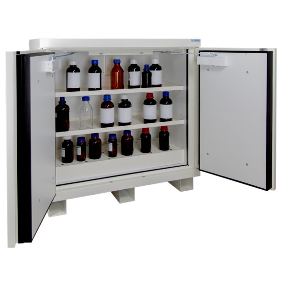 105-minute cabinet with 2 shelves, 1 bin, and 2 doors for flammable materials ECOSAFE.