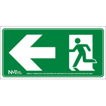 Signaler la porte gauche (pictogramme) luminescent