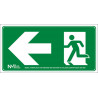 Señal de evacuación Salida Puerta Izquierda (solo pictograma) con capa luminiscente SEKURECO