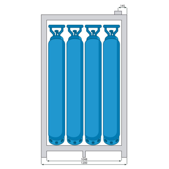 Armoire de sécurité haute pour cylindres de gaz comprimé 2 Portes ECOSAFE