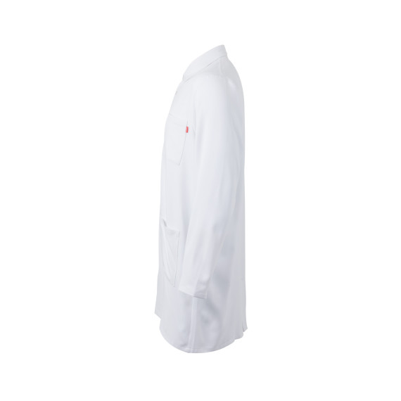 White lab coat with collar, antibacterial treatment and liquid repellent UNISEX 539010 VELILLA