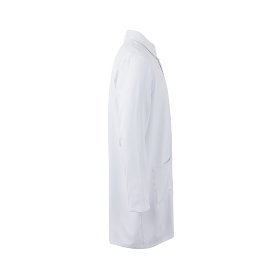 White lab coat with collar, antibacterial treatment and liquid repellent UNISEX 539010 VELILLA