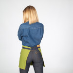 Kurze Latzschürze aus gewaschenem Kombi-Denim in Indigoblau REDLINE mit drei vorderen Taschen GARY'S