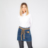 Tablier court en denim lavé combiné avec des bretelles moutarde UNIFORMES GARY'S REDLINE