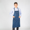 Washed Indigo Denim apron with adjustable straps and front pockets GARY'S skrc-ro