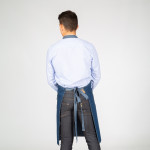 Tablier en denim indigo avec bretelles réglables et poches avant GARY'S