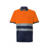 Reflatex RS Series 305523 VELILLA two-tone high-visibility short-sleeved cotton polo shirt