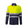 Reflatex RS two-tone long-sleeved cotton polo shirt with high visibility Series 305525 VELILLA