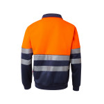 Bicolor high visibility sweatshirt with zipper and reflective strips RS 305703 VELILLA