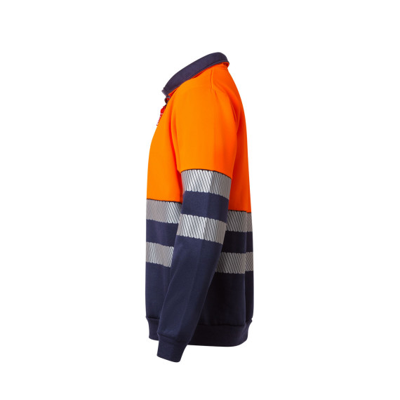 Bicolor high visibility sweatshirt with zipper and reflective strips RS 305703 VELILLA