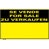 Se Vende Sign, For Sale, Zu Verkaufen (Spanish, English, German) SEKURECO