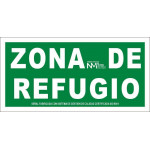 Señal Zona de Refugio Luminiscente Clase B 105 x 300 mm