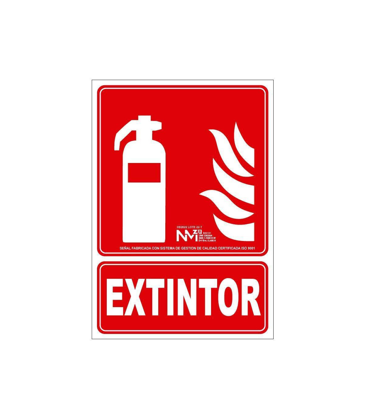 SEKURECO approved fire extinguisher sign with photoluminescent