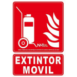 Carrinho de extintor luminescente de sinal