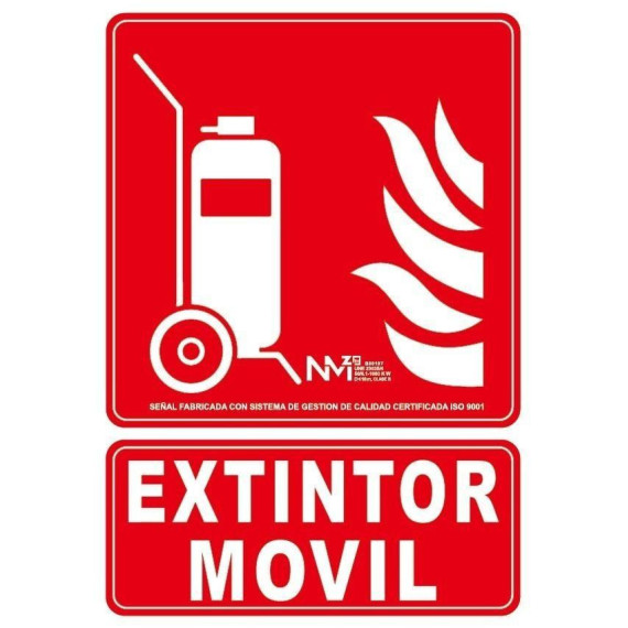 Carrinho de extintor luminescente de sinal