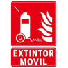 High-quality luminescent mobile extinguisher sign made of PVC SEKURECO.
