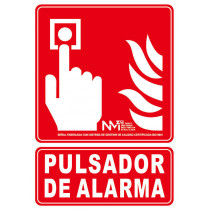 Luminescent alarm button sign