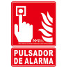 Alarm push button sign with luminescent coating SEKURECO