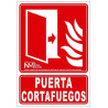 Señal "Puerta Cortafuegos"  (flecha) luminiscente SEKURECO