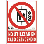 Sinal "não use em caso de fogo" luminescente
