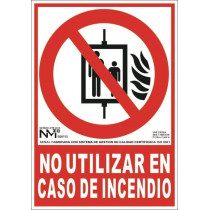 Señal "No Utilizar En Caso de Incendio" Luminiscente