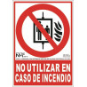 Signo luminoso "Não utilizar em caso de incêndio" (elevador)