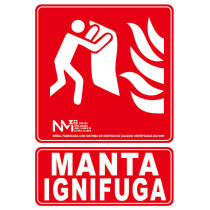 Señal "Manta Ignifuga" Luminiscente 210 x 300 mm