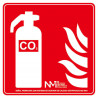 CO2 Fire Extinguisher Safety Sign (Pictogram Only) with luminescent layer SEKURECO