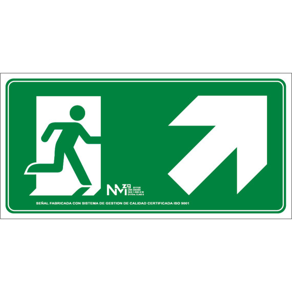 Luminiscent evacuation signals Large format "Right staircase above" (only PICTORAMA)