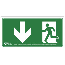 Luminiscent evacuation signals Large format "down arrow" (only pictogram)