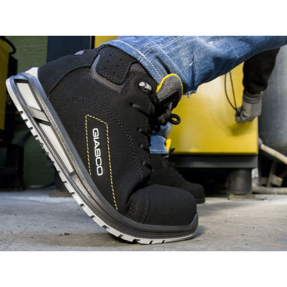 Botte de sécurité haute avec tissu réfléchissant BORNEO S3 3HYBRID GIASCO