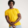 T-shirt de manga curta de tecido de algodão fino de pescoço redondo