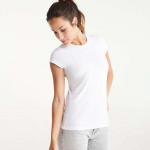 Women's short sleeve t-shirt with fine ribbed collar BALI ROLY