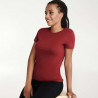 Camiseta  femenina de manga corta entallada, con cuello redondo acanalado 1x1 JAMAICA ROLY