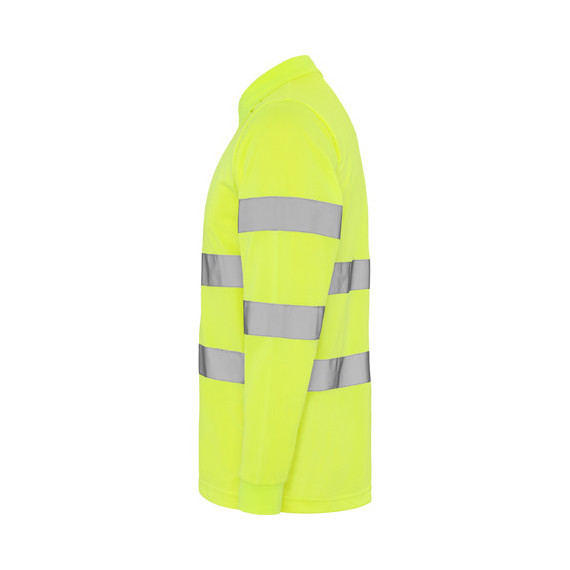 High visibility long sleeve technical polo with 3-button placket POLARIS L/S ROLY