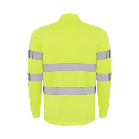 High visibility long sleeve technical polo with 3-button placket POLARIS L/S ROLY
