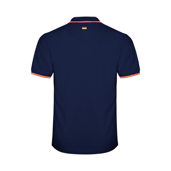 Short sleeve polo with collar and jacquard sleeves, featuring a placket and buttons NATION ROLY.