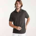 Short sleeve polo and sleeve border in Canalé 1x1 Pegaso Premium Roly. Ref: PO6609
