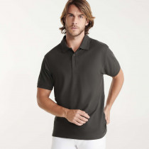 Short sleeve polo and sleeve border in Canalé 1x1 Pegaso Premium Roly. Ref: PO6609