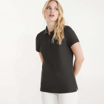 Polo de manga curta encaixado para mulheres com aberturas laterais Pegaso mulher premium Roly. Ref: PO6644