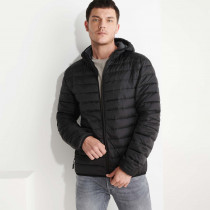 Giacca uomo imbottita con improntatura tattile Penna e cappuccio fisso Ajusted Norvegia Roly. Rif: RA5090