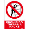 No climbing on racks sign (text and pictogram) SEKURECO
