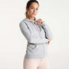 Sweatshirt casual feminina com capuz forrado e fecho metálico VELETA ROLY
