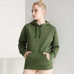 Sudadera entallada de corte femenino con capucha bicolor de doble tejido URBAN WOMAN ROLY. REF: SU1068
