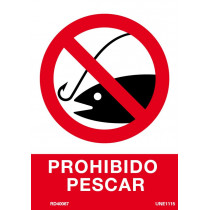Señal Prohibido Pescar Con Tintas UV