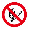 Señal de pictograma Prohibido Encender Fuego Ø 90 mm (Pack de 10 uds) SEKURECO